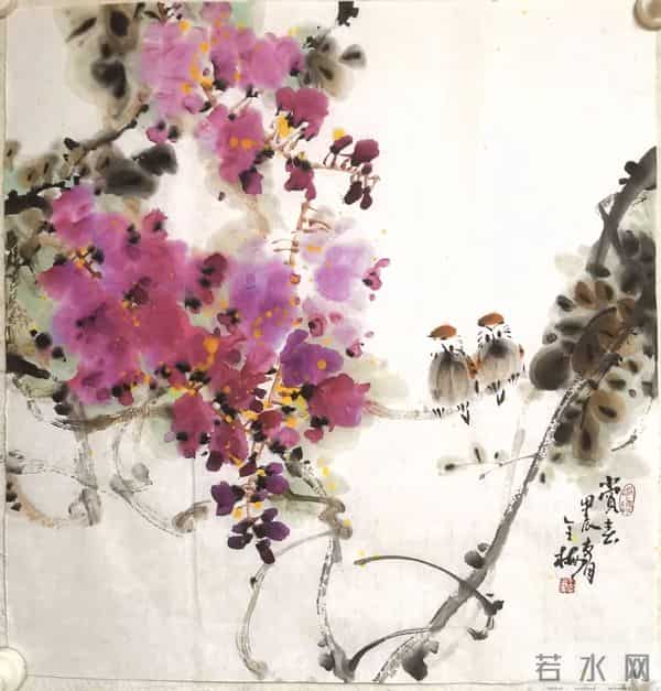 紫藤挂云木，丹青锁阳春｜紫藤花国画精品赏