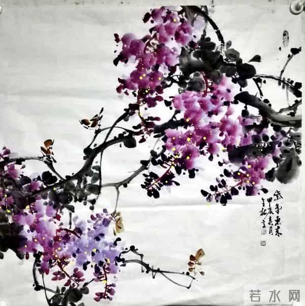 紫藤挂云木，丹青锁阳春｜紫藤花国画精品赏