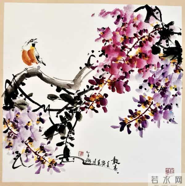 紫藤挂云木，丹青锁阳春｜紫藤花国画精品赏