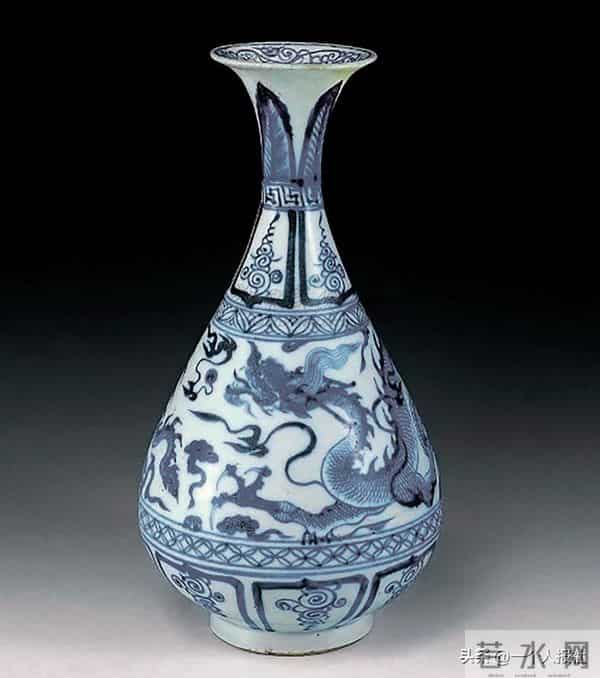 流传有序的元末至明洪武 青花云龙纹玉壶春瓶｜京古2025秋拍