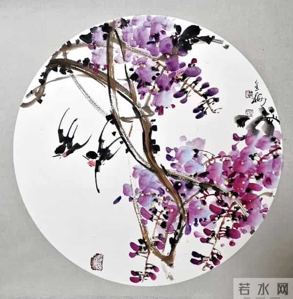 紫藤挂云木，丹青锁阳春｜紫藤花国画精品赏