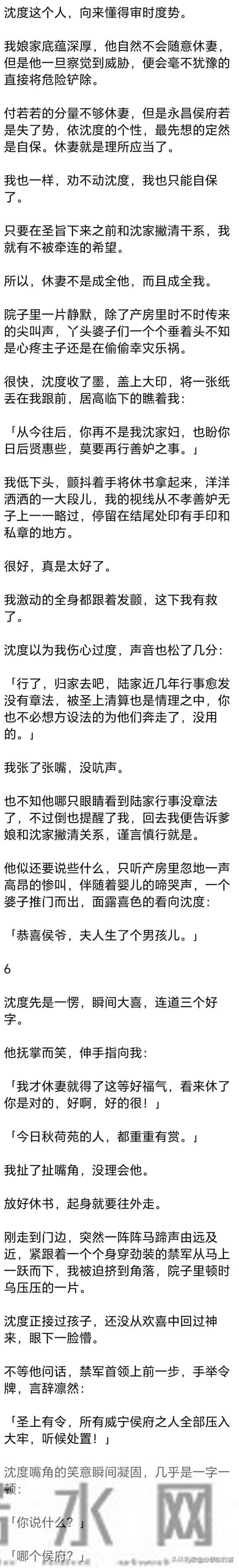 嫁给沈度的第二年，侯府突然被查抄，我被婆母偷偷从密道里送出来