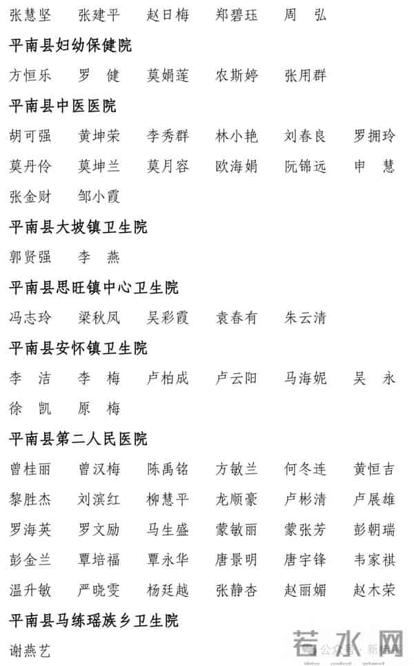 贵港市530人卫生副高职称拟通过名单正在公示，桂平多人入围