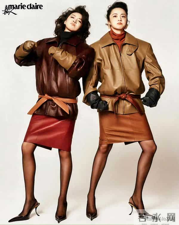 闫妮姚晨 嘉人封面 黑丝美腿 复古摩登 松弛张扬