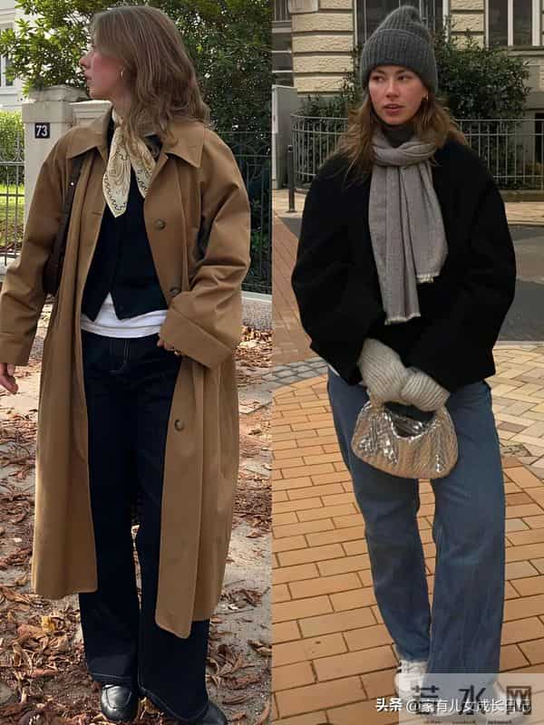 秋冬“ins博主风+通勤得体感”万能穿搭，驼色大衣+直筒牛仔极简