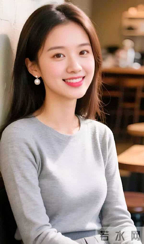 简约的灰色针织衫