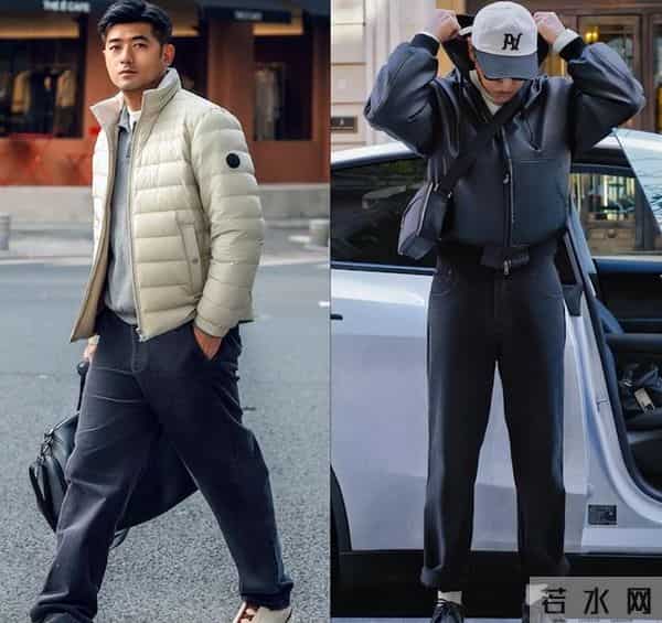 真正会穿的男人，不管穿羽绒服还是夹克，不会配束腿裤，拉低气质