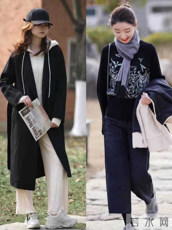 寒冬时节“阔腿裤 运动鞋”成热门，舒适保暖又显高