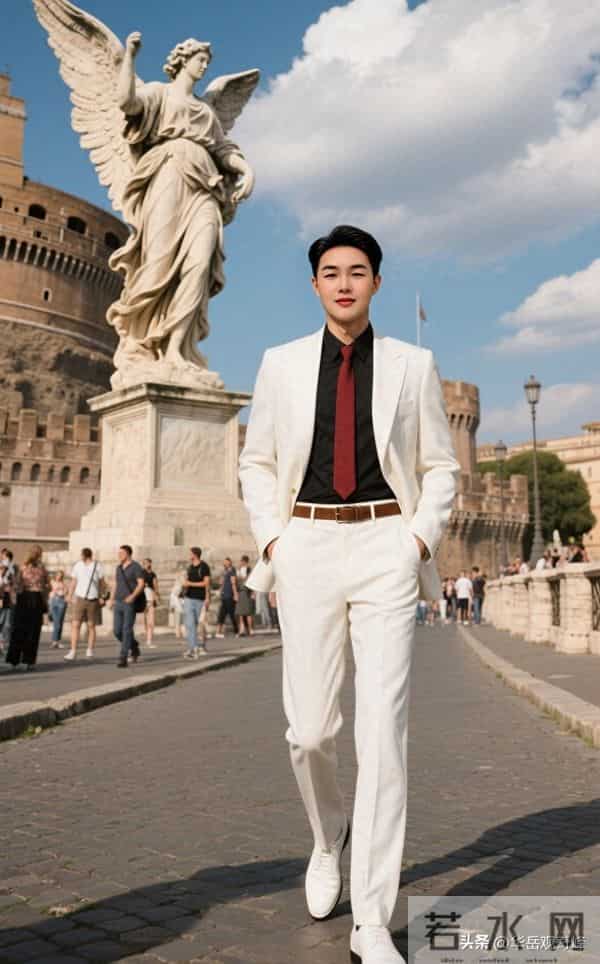 东方大叔立罗马，时尚与历史共舞；一幅雅致格调的跨国画卷！