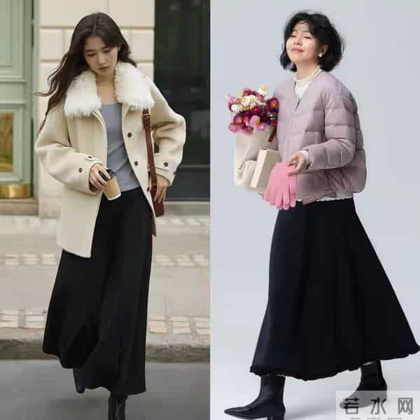 外套+长裙”！你别小看这组合，它简直就是“矛盾美学”的巅峰