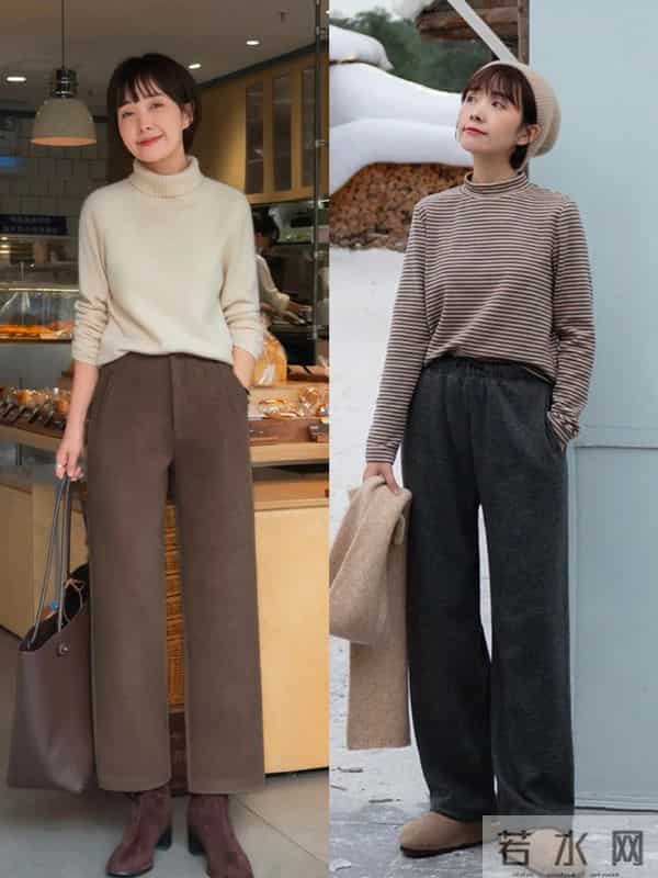 这才是中年女人该有的秋冬打扮:毛衣+直筒裤,优雅舒适还时髦