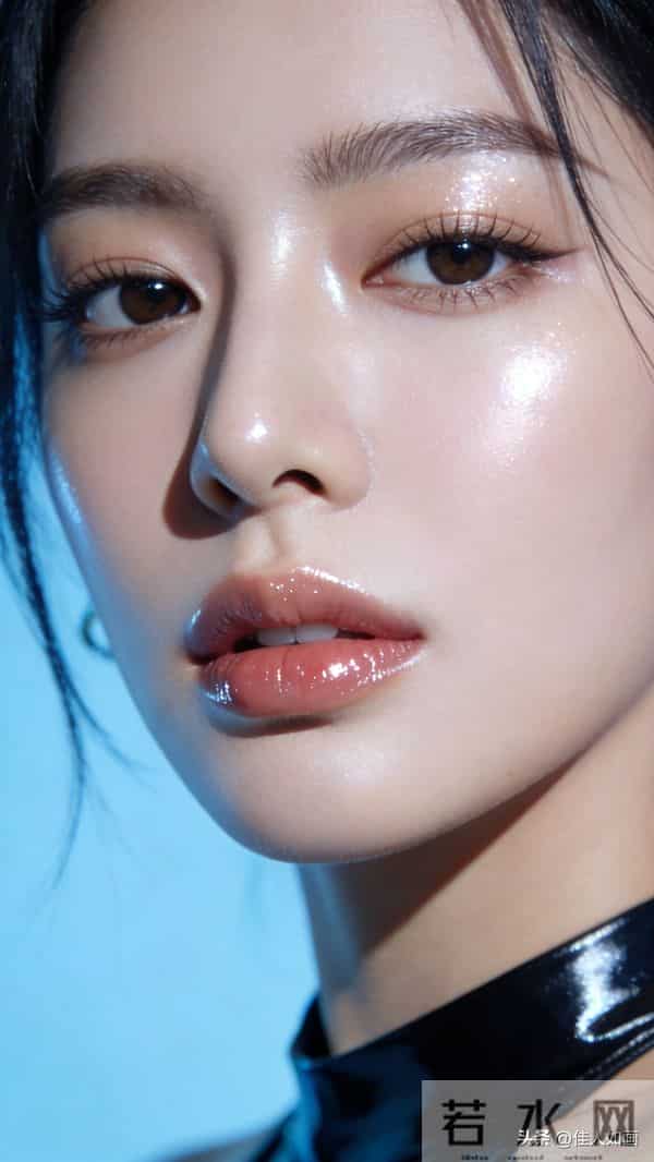 黑发红唇+水光感,高级又惊艳