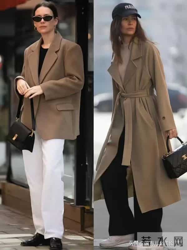 秋冬“ins博主风+通勤得体感”万能穿搭，驼色大衣+直筒牛仔极简