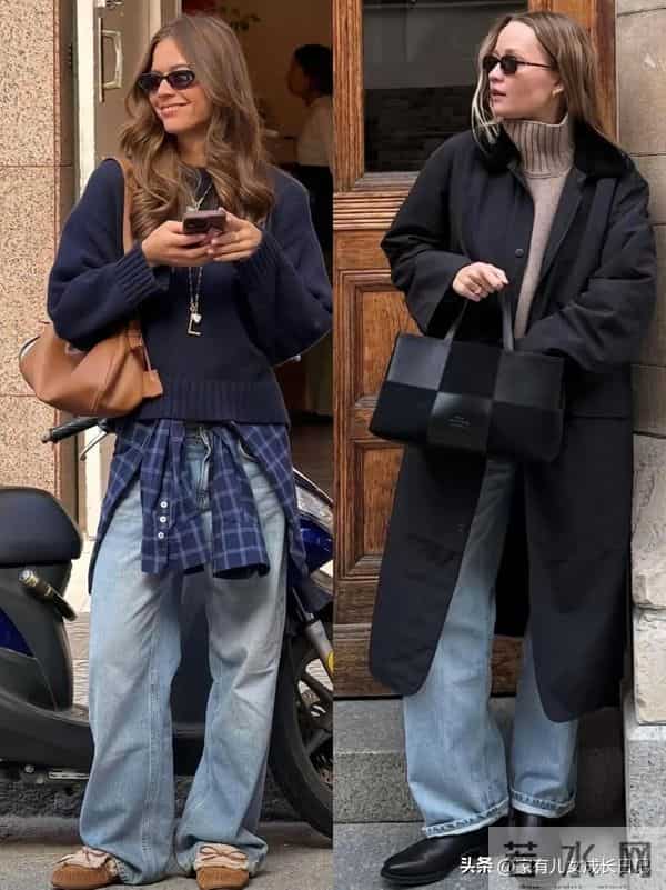 秋冬“ins博主风+通勤得体感”万能穿搭，驼色大衣+直筒牛仔极简