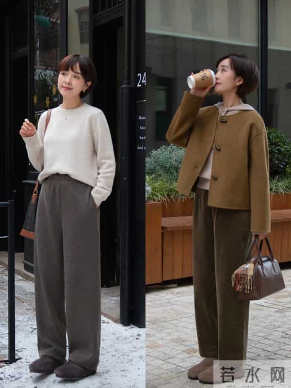 这才是中年女人该有的秋冬打扮：毛衣+直筒裤，优雅舒适还时髦