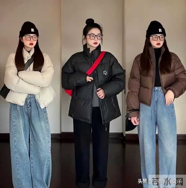 36套入冬穿搭示范：“羽绒服+牛仔裤”，冬天不露腿，保暖又舒适