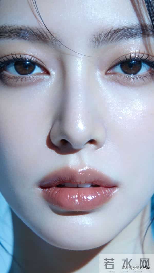 黑发红唇+水光感,高级又惊艳