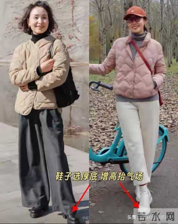 女人上了年纪后，还是穿“羽绒服+短靴”最好看！时髦保暖又气质