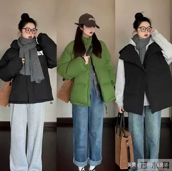 36套入冬穿搭示范：“羽绒服+牛仔裤”，冬天不露腿，保暖又舒适