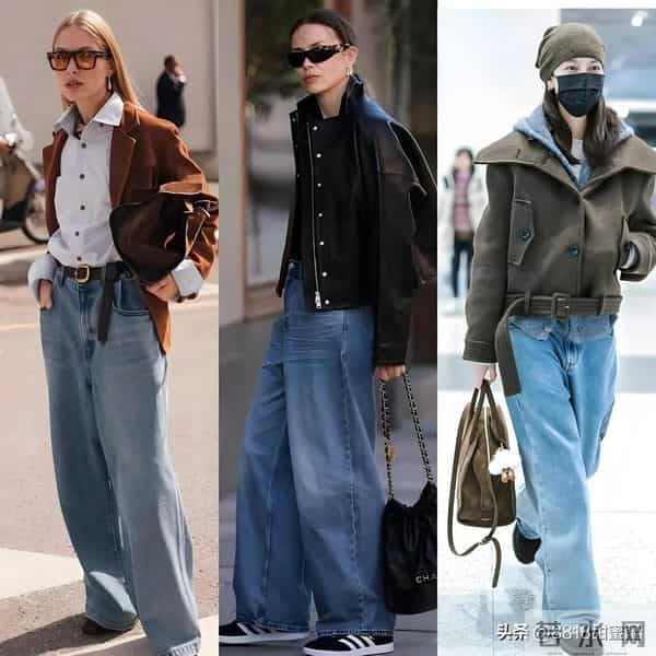 秋日穿搭新主张，一条牛仔阔腿裤，穿出自在气场