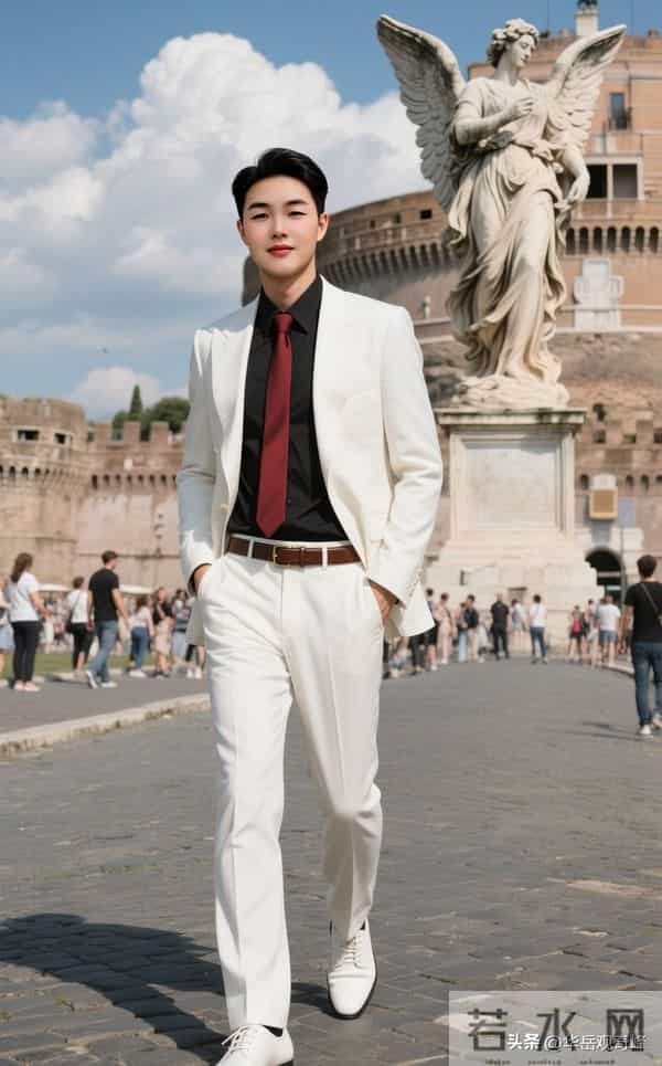 东方大叔立罗马，时尚与历史共舞；一幅雅致格调的跨国画卷！