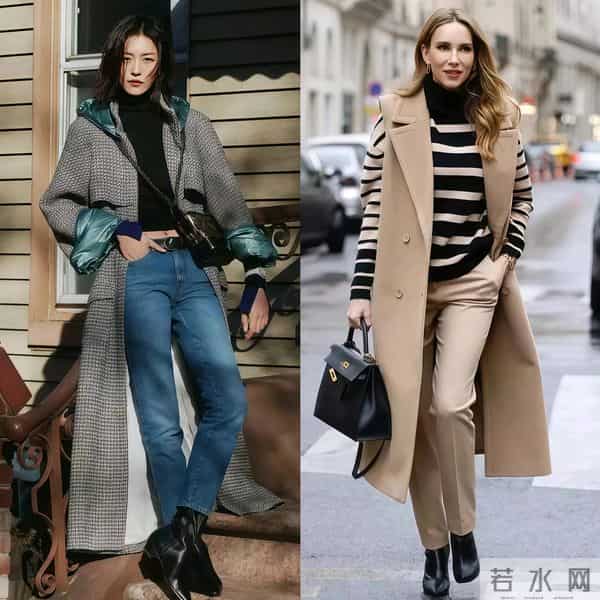 长大衣+短靴，又美又飒又洋气！