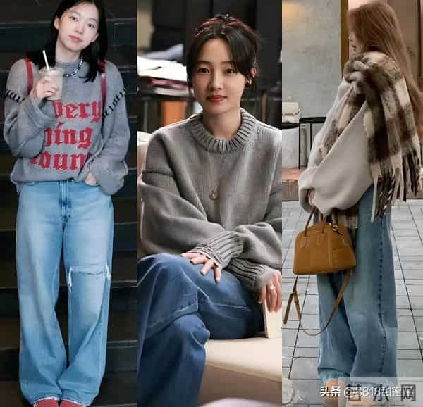 秋日穿搭新主张，一条牛仔阔腿裤，穿出自在气场