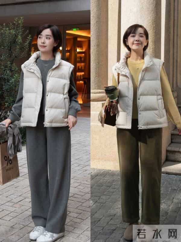这才是中年女人该有的秋冬打扮:毛衣+直筒裤,优雅舒适还时髦
