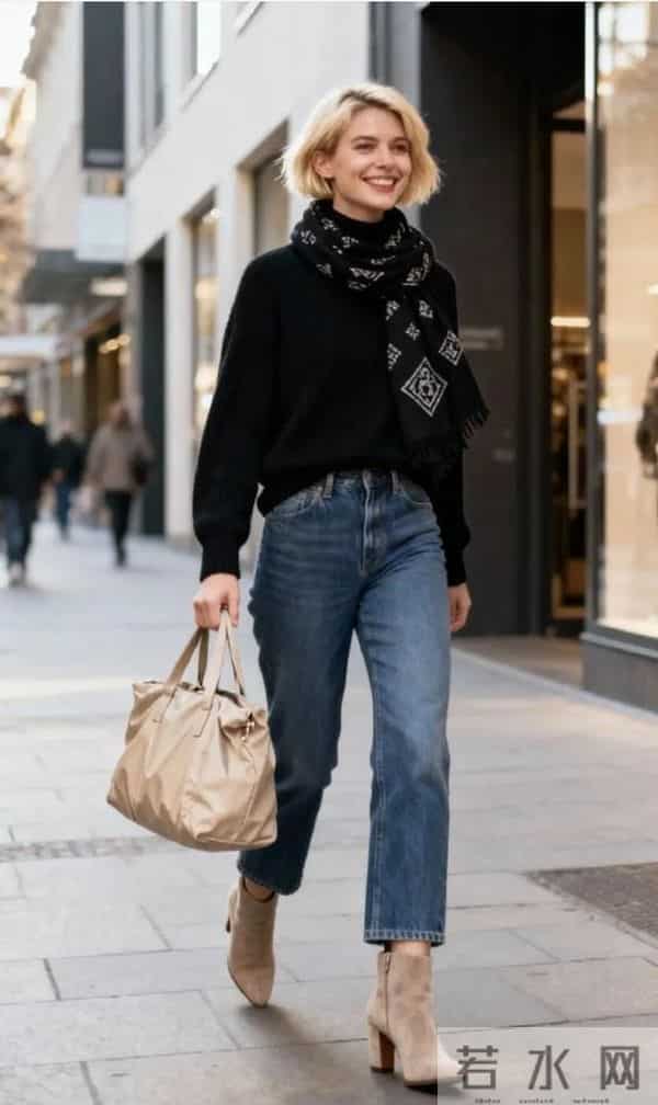 今年冬,牛仔裤这样穿最时髦