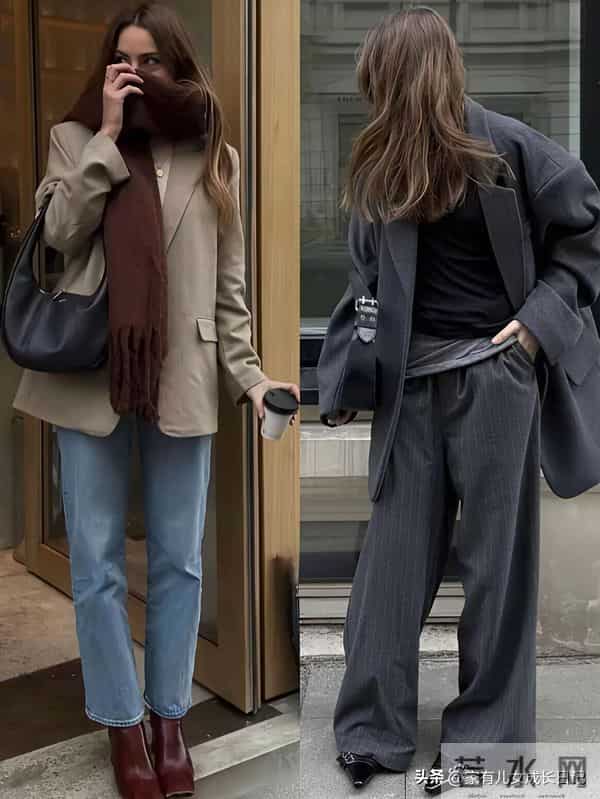 秋冬“ins博主风+通勤得体感”万能穿搭，驼色大衣+直筒牛仔极简