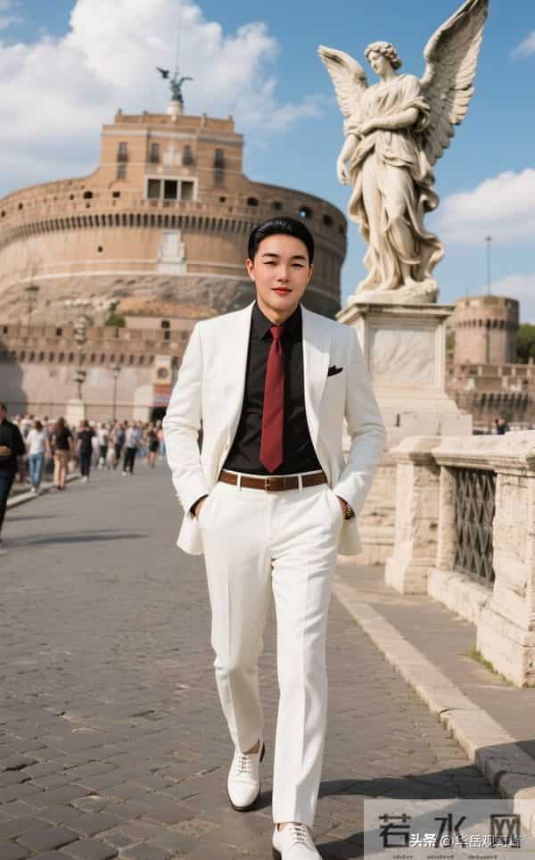 东方大叔立罗马，时尚与历史共舞；一幅雅致格调的跨国画卷！
