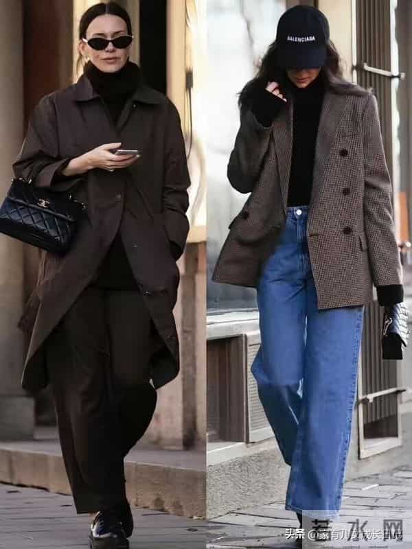 秋冬“ins博主风+通勤得体感”万能穿搭，驼色大衣+直筒牛仔极简