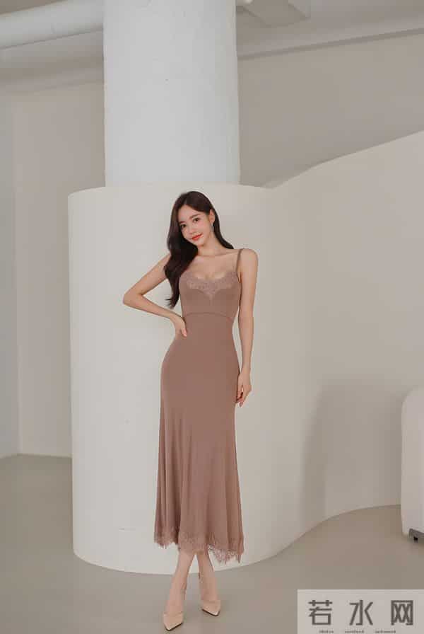 孙允珠4K修复图集：苦咖雪茄蕾丝刺绣披肩雪纺裙