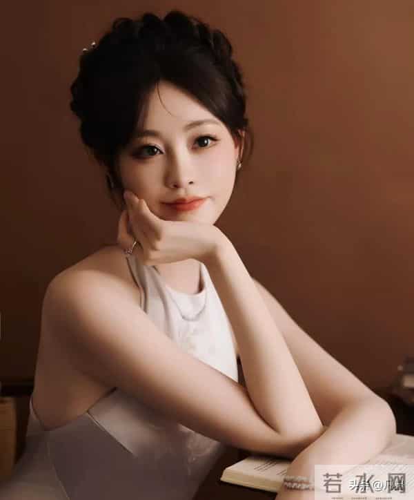 祝绪丹，身穿紧身拖尾旗袍礼服，端庄大方