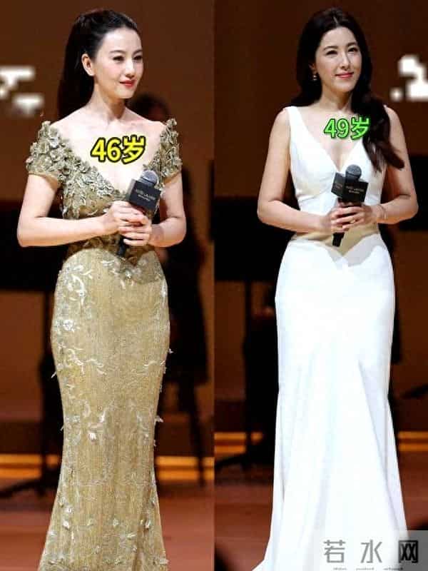 同样气质女神，这一夜46岁高圆圆穿深v戴假发输给了49岁的曾黎！