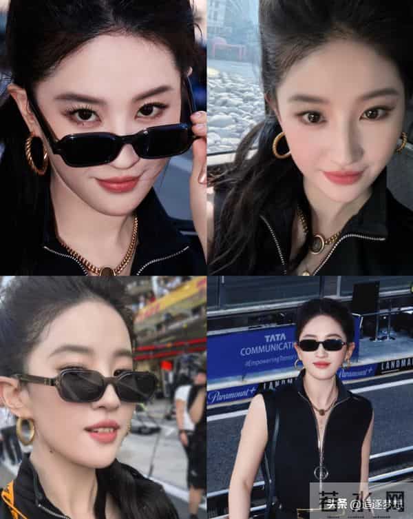 刘亦菲现身阿布扎比观看比赛,扎高马尾戴墨镜又飒又美气场好强大