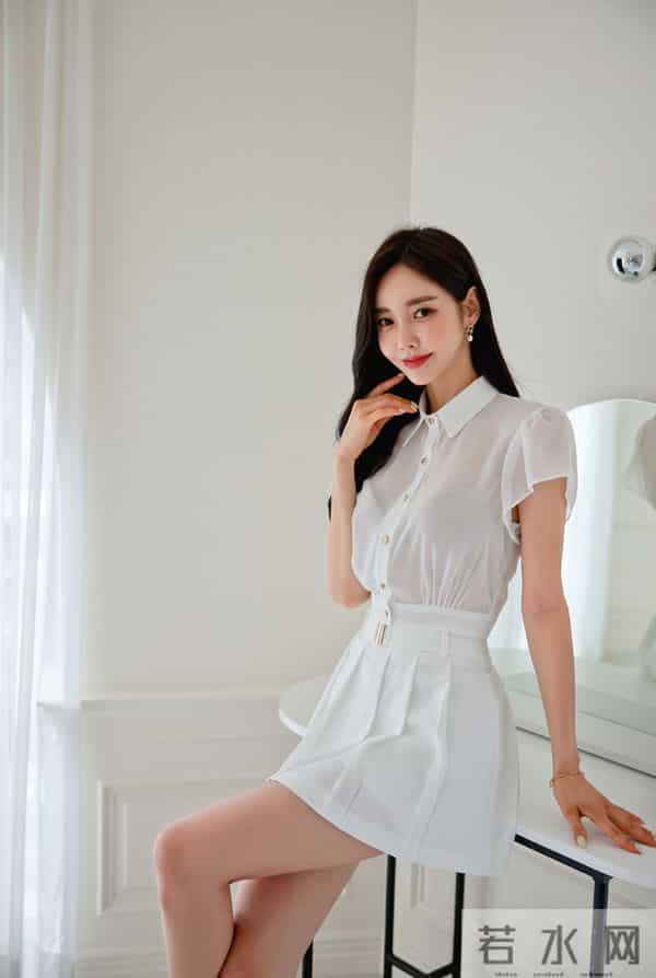 孙允珠——清新雪纺初雪冰凝无袖百褶裙