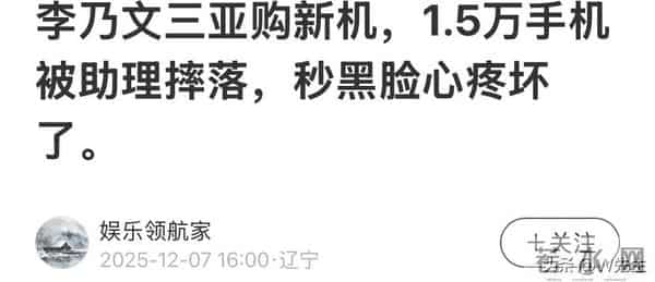 李乃文现身三亚!花1.5万买的新手机被助理摔了 他秒黑脸心疼坏了