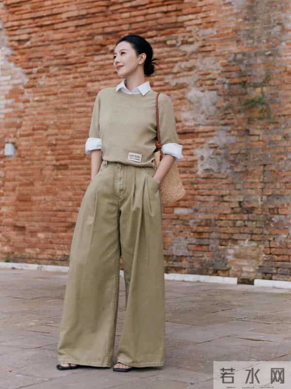 被高圆圆的穿搭惊艳了，衣穿简约，配色大气，46岁尽显优雅气质