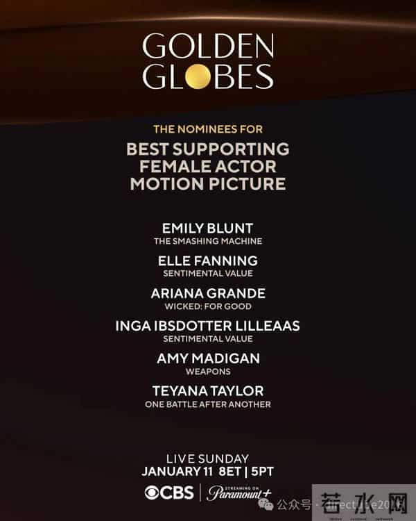 2026金球奖提名正式公布，《一战再战》《情感价值》领跑