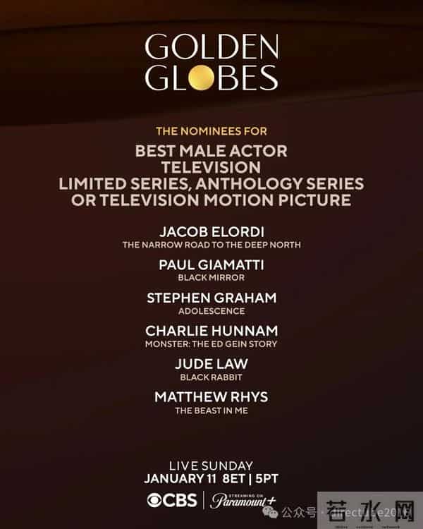 2026金球奖提名正式公布，《一战再战》《情感价值》领跑