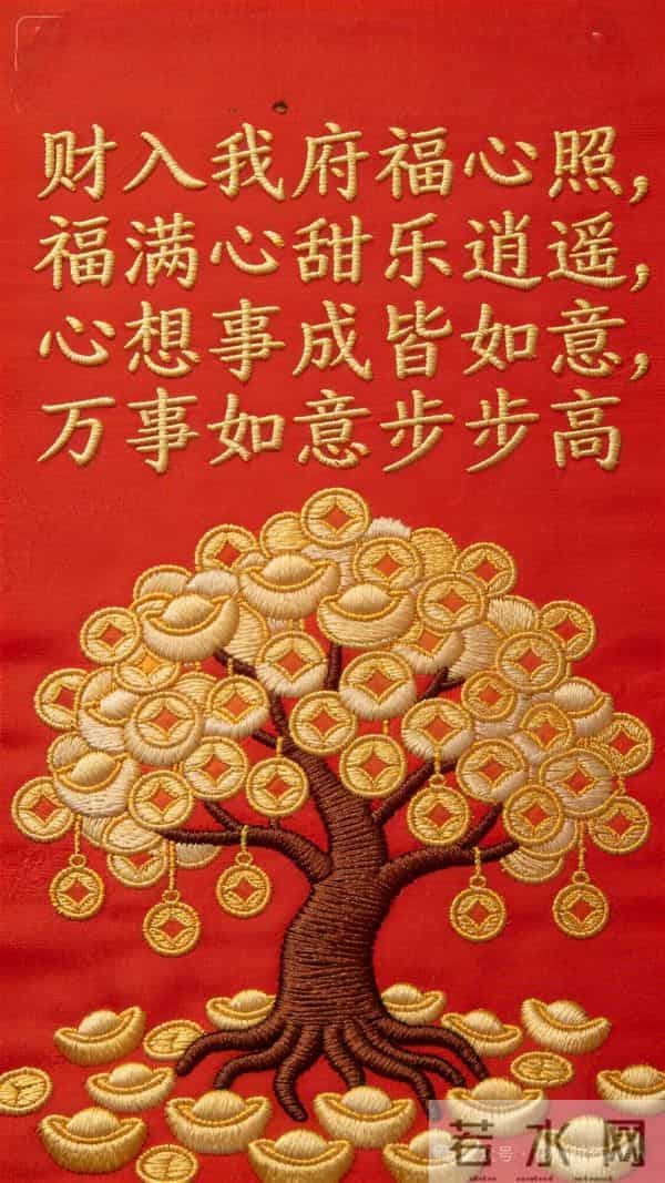 财入我府福心照,心想事成皆如意,万事如意步步高
