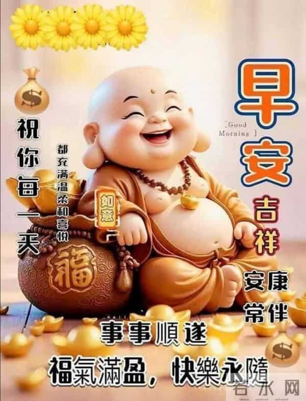 禅意小沙弥,晨安递福暖日常