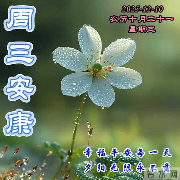 周三早安问候美图-幸福平安每一天!夕阳无限永不落