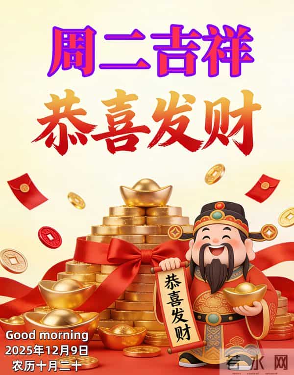 2025年12月9日星期二-创意问候祝福语、最新版早安漂亮图片