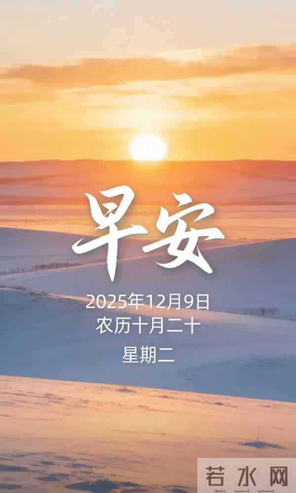 2025.12.9 冬天周二早安愉快！最新精美周二早上好温馨祝福语图片