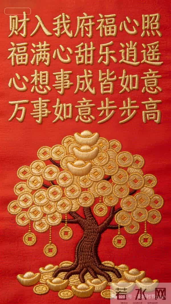 财入我府福心照,心想事成皆如意,万事如意步步高