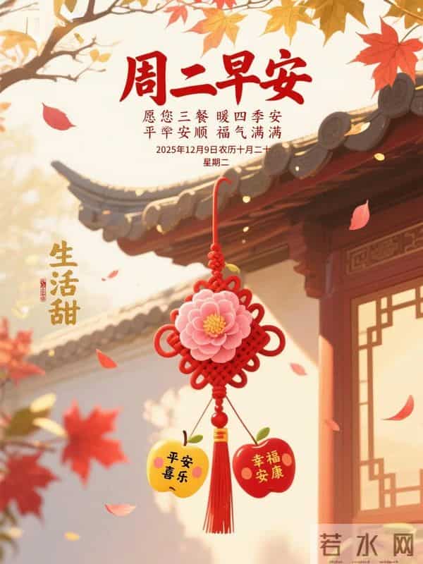 天寒舔衣,事事顺意|2025.12.9周二早安祝福文案图片壁纸海报
