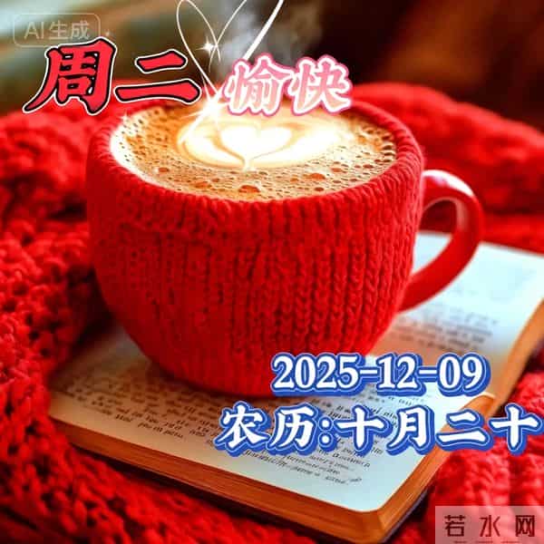 2025.12.09今日十月二十——早上好，周二祝福问候语，早安图片