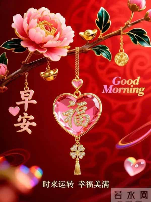 早上好早安祝福美图-晨光初露照心田,幸福快乐永相随